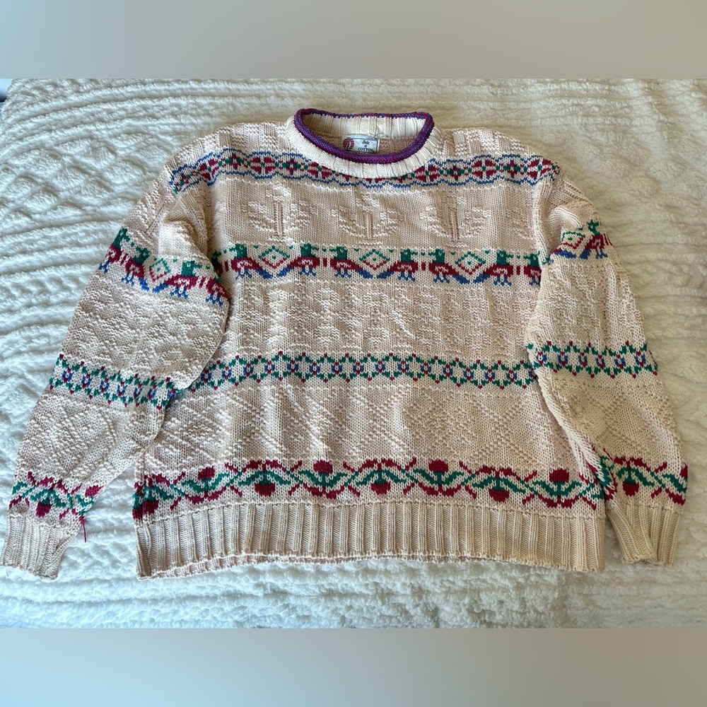 Vintage 90s Isle of Cotton Women’s Sweater Made USA